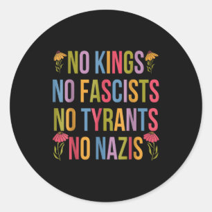 No Kings Patriotic Men Women Liberty Classic Round Sticker