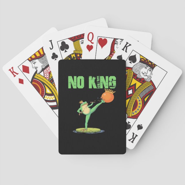 No Kings Portland Frog Protest – Funny Anti-Author Poker Cards (Back)