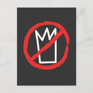 No kings protest crown logo postcard