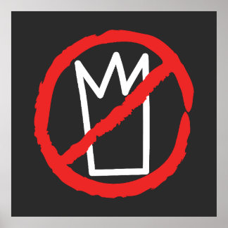 No kings protest crown logo poster