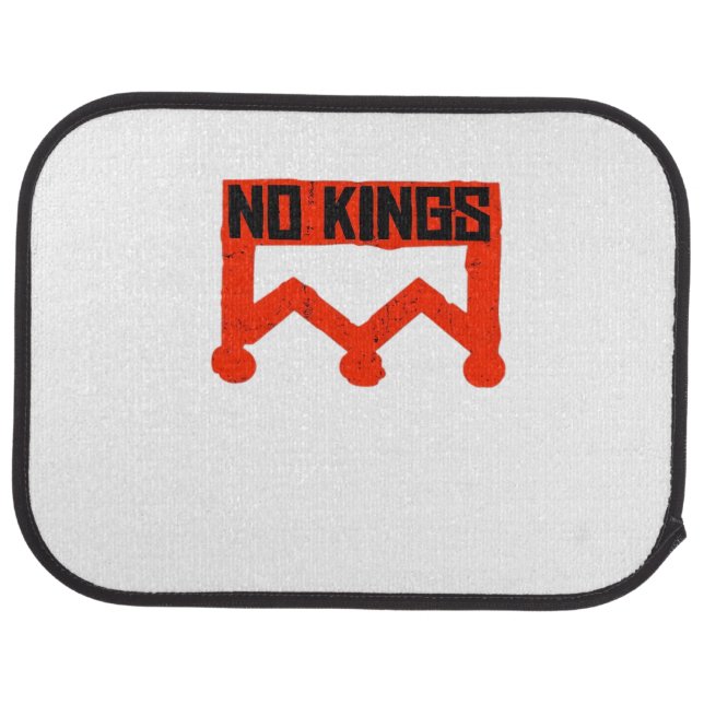 No Kings Protest Graphic Grunge Crown  American Cl Car Floor Mat (Rear)
