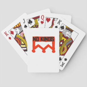 No Kings Protest Graphic Grunge Crown American Cl Poker Cards