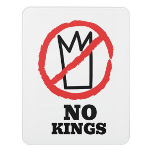 No kings protest logo, no crown red stop sign