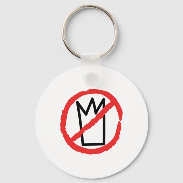 No kings protest logo, no crown red stop sign keychain (Front)
