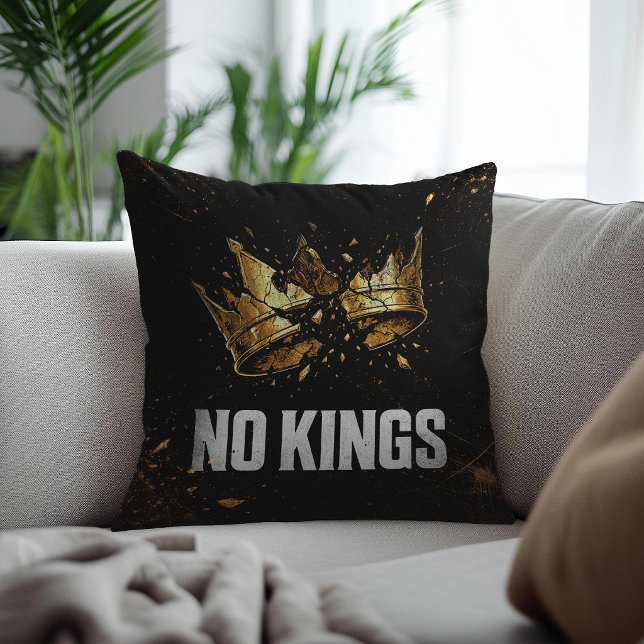 No Kings Protest Throw Pillow (Creator Uploaded)