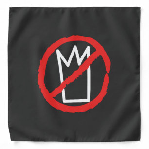 No kings red black protest logo bandana