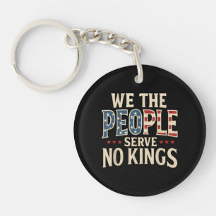 No Kings Retro Patriotic Men Women Keychain