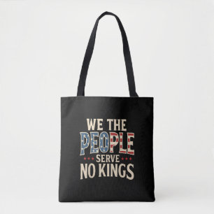 No Kings Retro Patriotic Men Women Tote Bag