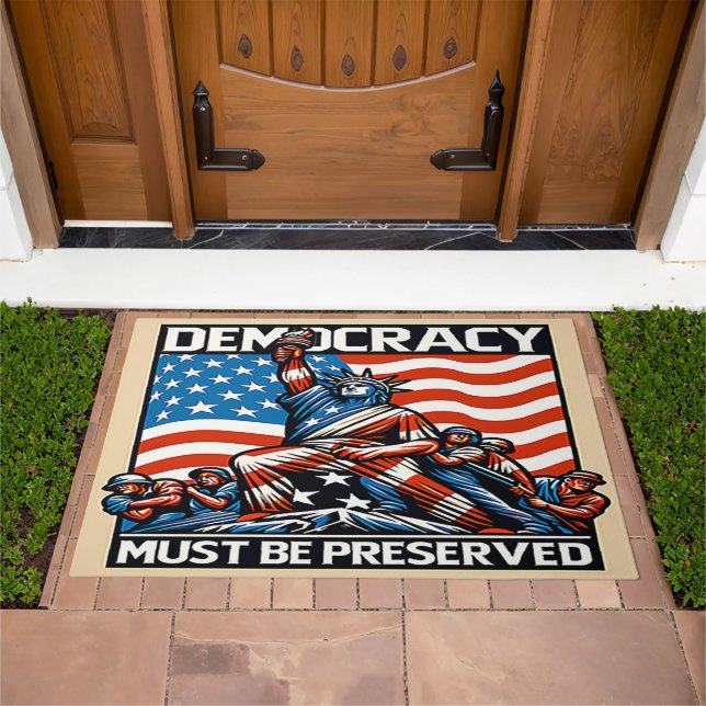No Kings Save Democracy  Doormat (Outdoor)