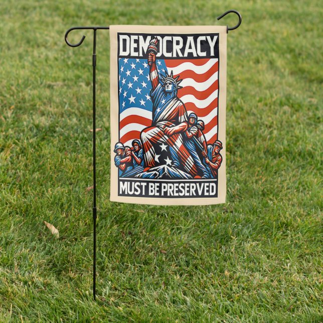 No Kings Save Democracy  Garden Flag (In SItu)