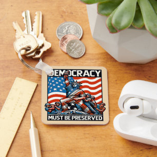 No Kings Save Democracy Keychain