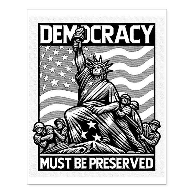 No Kings Save Democracy  Rubber Stamp (Imprint)