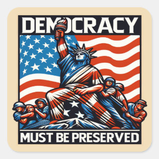 No Kings Save Democracy  Square Sticker