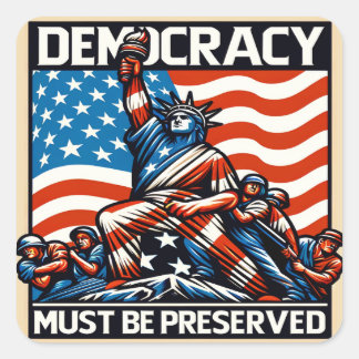 No Kings Save Democracy  Square Sticker
