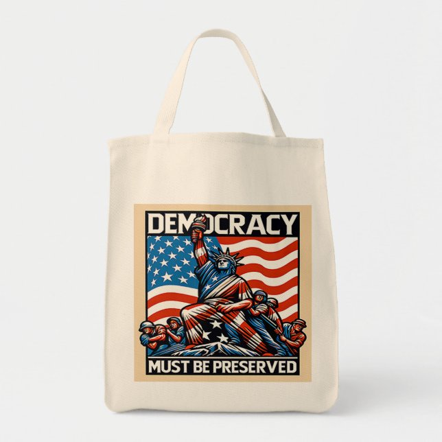 No Kings Save Democracy  Tote Bag (Front)