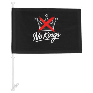 No Kings Simple Crown Artistic Design Car Flag