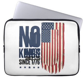 No Kings Since 1776 Patriotic Flag Shirt Design_1 Laptop Sleeve