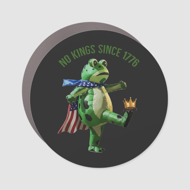 No Kings Since 1776 Portland Frog |  Frog Kicking  Car Magnet (Front)