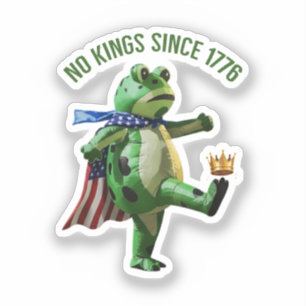 No Kings Since 1776 Portland Frog Frog Kicking Sticker