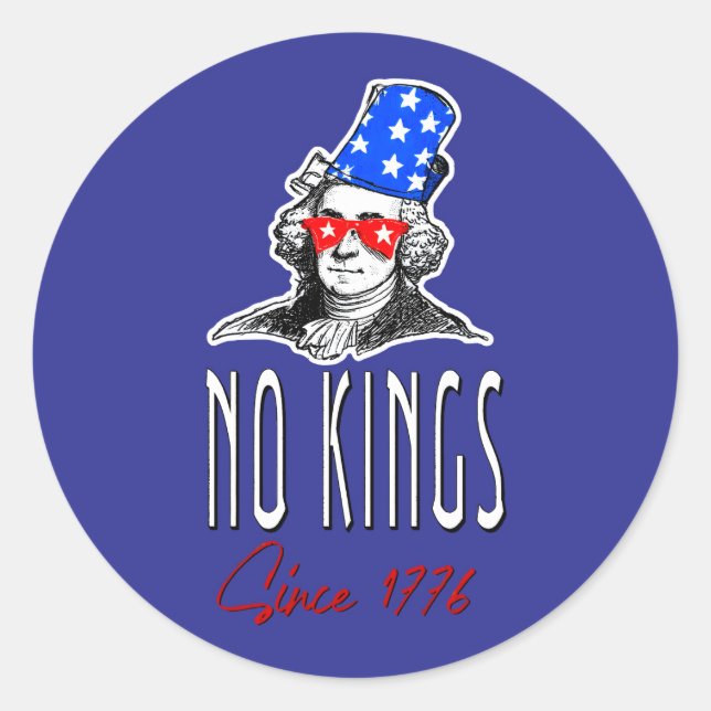 No Kings Since 1776 , USA Classic Round Sticker (Front)