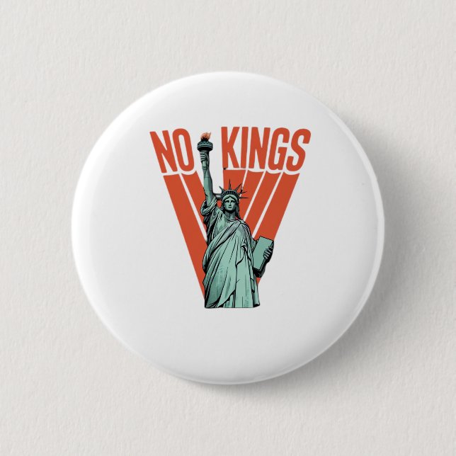 No Kings Statue Of  Protest  American Classic Button (Front)