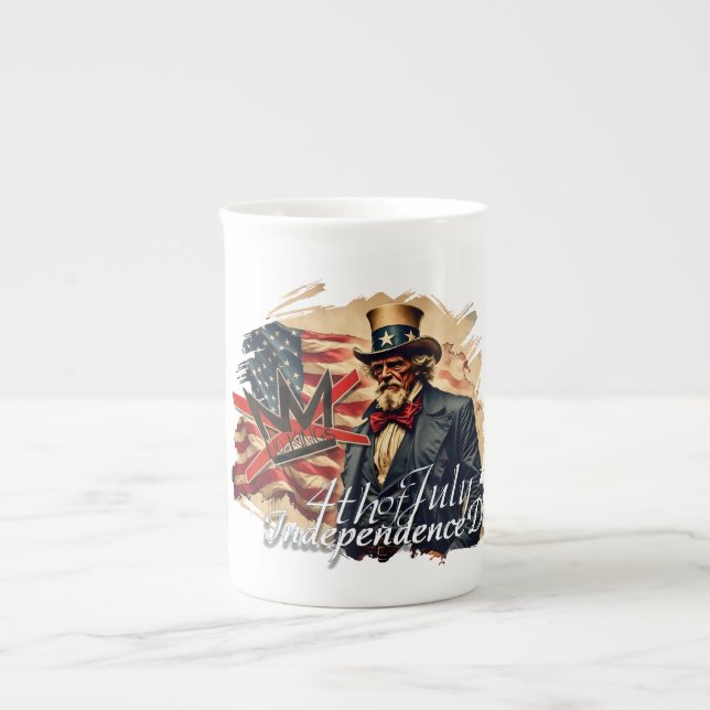 No Kings Uncle Sam Independence Day Art Bone China Mug (Front)