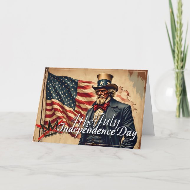 No Kings Uncle Sam Independence Day Art Card (Front)