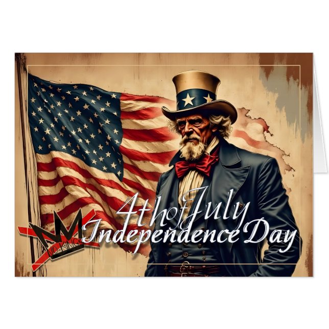 No Kings Uncle Sam Independence Day Art Card (Front Horizontal)