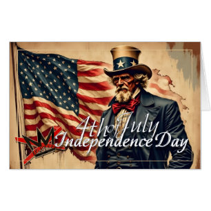 No Kings Uncle Sam Independence Day Art Card