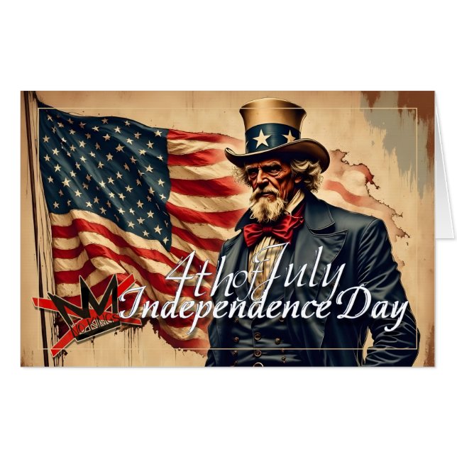 No Kings Uncle Sam Independence Day Art Card (Front Horizontal)