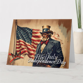 No Kings Uncle Sam Independence Day Art Card