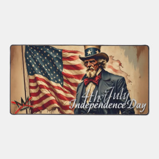No Kings Uncle Sam Independence Day Art Desk Mat