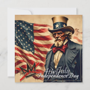 No Kings Uncle Sam Independence Day Art Note Card