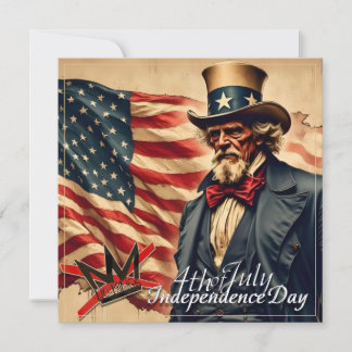 No Kings Uncle Sam Independence Day Art Note Card