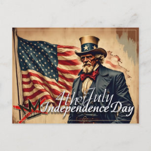 No Kings Uncle Sam Independence Day Art Postcard