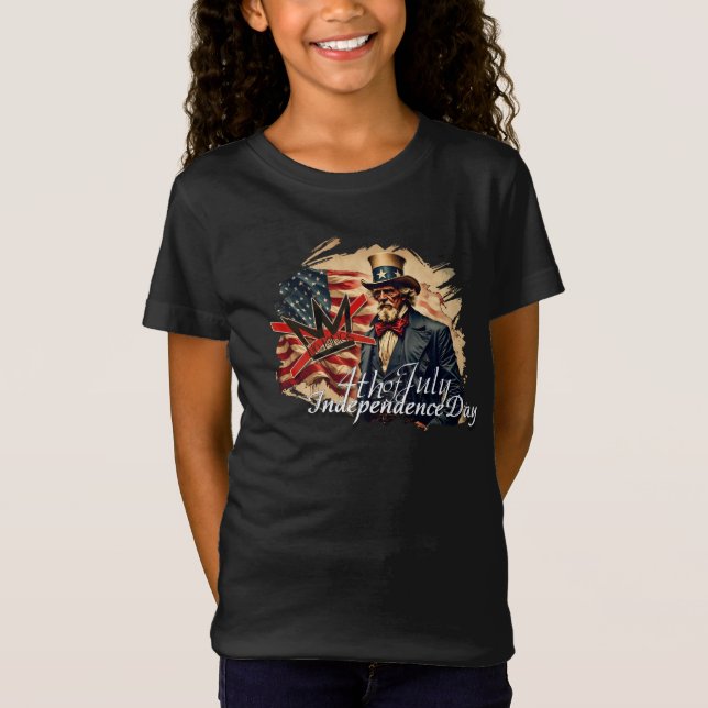 No Kings Uncle Sam Independence Day Art T-Shirt (Front)