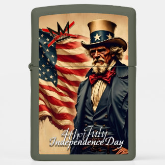 No Kings Uncle Sam Independence Day Art Zippo Lighter