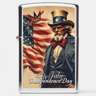 No Kings Uncle Sam Independence Day Art Zippo Lighter