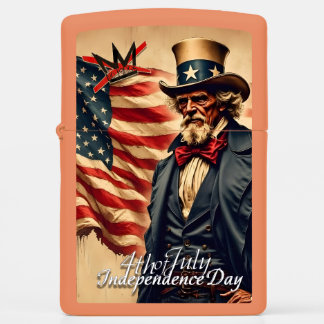 No Kings Uncle Sam Independence Day Art Zippo Lighter