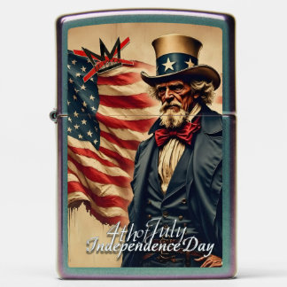 No Kings Uncle Sam Independence Day Art Zippo Lighter