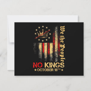 No Kings Vintage America Flag 1776 October 18 Invitation