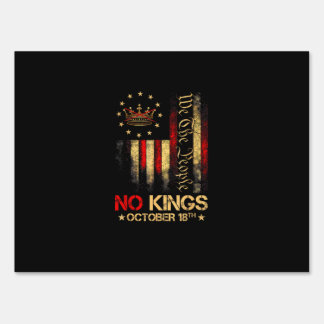 No Kings Vintage America Flag 1776 Sign