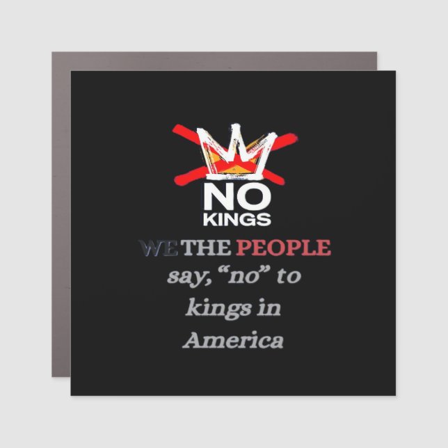 No Kings We the People Freedom Classic Style Car Magnet (Front)