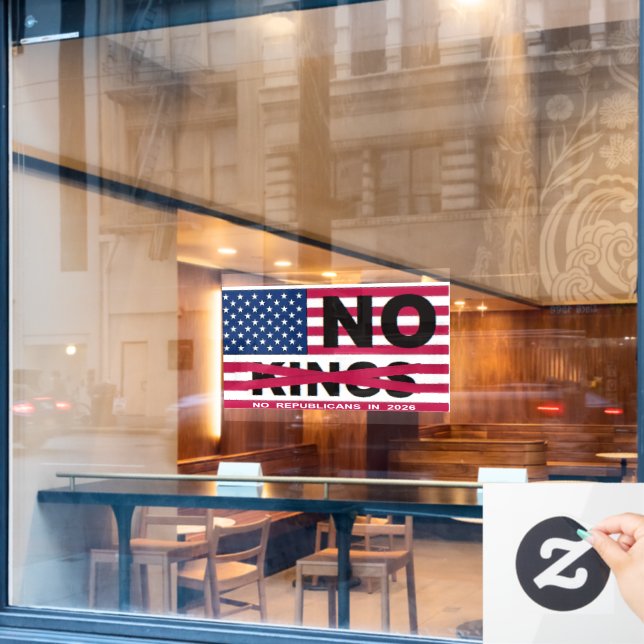 "NO kings"  Window Cling (Cafe Window)