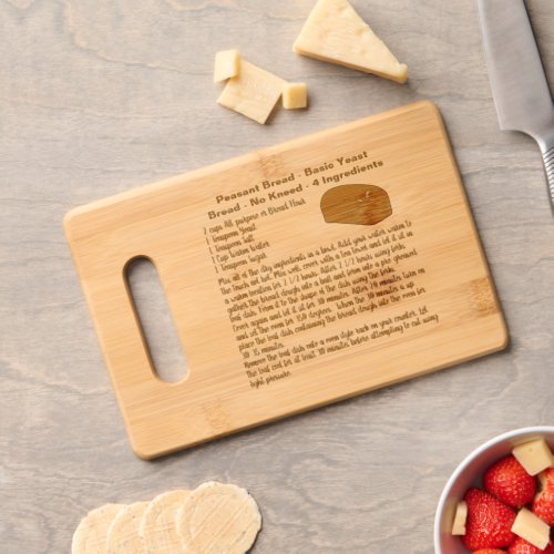 No Kneed Four Ingredient Baked Bread Gift  Cutting Board