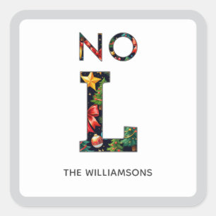 "No L" Humorous Personalized Christmas Funny Square Sticker