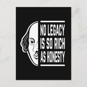 No Legacy Is So Rich Shakespeare Quote Thespian Postcard