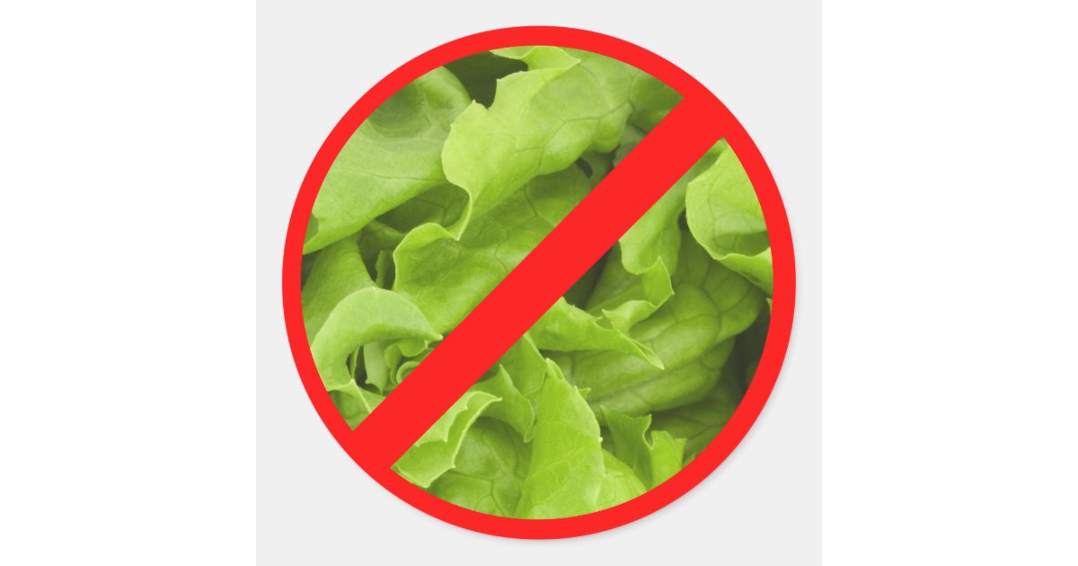 NO lettuce symbol sticker Zazzle