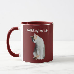 No Licking My Cup Funny Cat Mug