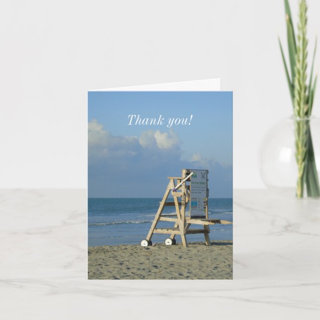 No Lifeguard On Duty Thank You Card (Front)